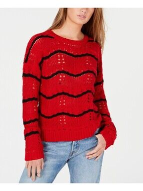 Freshman 1996 Womens Pointelle Striped Sweater Size XS